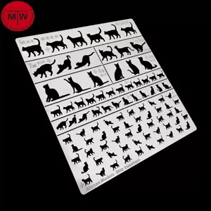 Alexen AJ0119 Cat Digital Camouflage Tank Model Leakage Spray Stencil Template - Picture 1 of 7