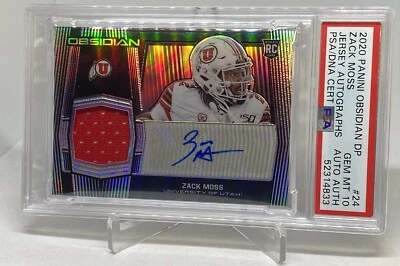2020 DP Obsidian Zach Moss RC RPA Red CLR JSY AUTO SP/99 PSA 10 GEM MT POP 1 - Image 1 of 4