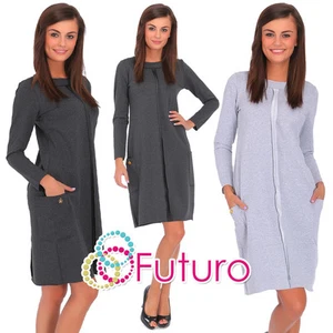 Womens Jumper Dress With Pockets Long Sleeve Casual Tunic Plus Sizes 8-18 FA433 - Picture 1 of 6