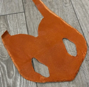 Orange Genuine Polished Sanded Stingray Hide Skin Sting Ray Leather Shagreen 041 - Picture 1 of 5