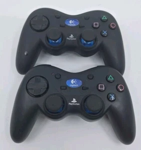 Two (2) Logitech PlayStation 2 Wireless Controllers ONLY, NO DONGLE Mod#G-X2D11 - Picture 1 of 4