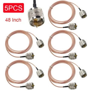 5SZT 4ft. RG316 RF Kabel PL-259 UHF Wtyczka na wtyk UHF Podwójna osłona Przewód koncentryczny 48" - Zdjęcie 1 z 4
