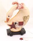 Hand+Made+%2F+Painted+Primitive+Goose+w%2F+Sheep+Details+Decorative+Pull+Toy