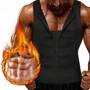 Men Sweat Sauna Vest Tank Top Firm Compression Gym Body Shaper Waist Trainer - Picture 1 of 23