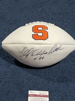 Rare Floyd Douglas Little Signed Syracuse Logo Football, JSA W Full Name Broncos - Image 1 of 2