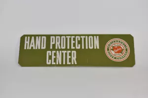 Indianapolis Glove Company Hand Protection Center Metal Sign Antique Advertising - Picture 1 of 7