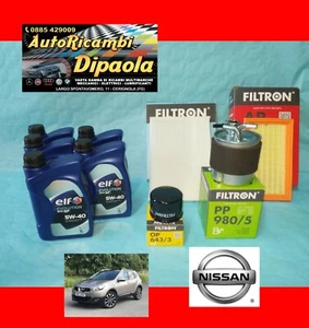 KIT TAGLIANDO NISSAN QASHQAI (07-13) 1.5 DCI 103 106 110 CV 5L ELF + 4 FILTRI - Foto 1 di 2