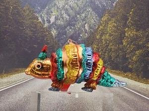 ARMADILLO ARCO IRIS VIDRIO SOPLADO ADORNO DE NAVIDAD TEXAS SUROESTE NUEVO CON ETIQUETAS - Imagen 1 de 4