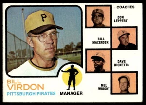 1973 Topps #517b Pirates Field Leaders Bill Virdon BASEBALL Pirates - Picture 1 of 2