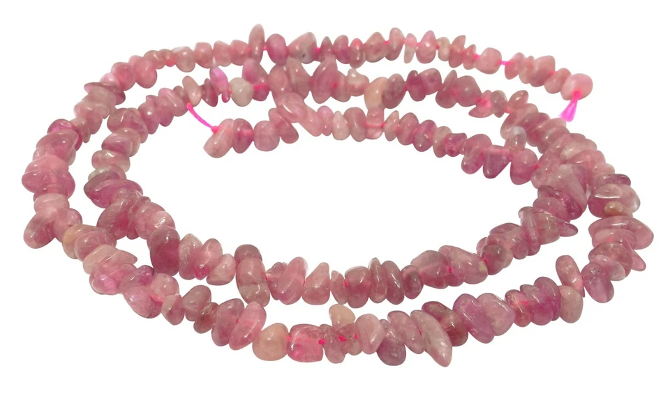 😏 Rosa Turmalin Perlen Splitter-Nuggets ca. 5-8 mm Edelsteinperlen Strang 😉 - Bild 1 von 1