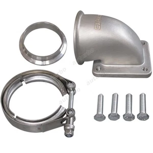 3" Vband 90 Degree Elbow Adapter Flange Kit to T4 Turbo 304 Stainless Steel Cast - Bild 1 von 1