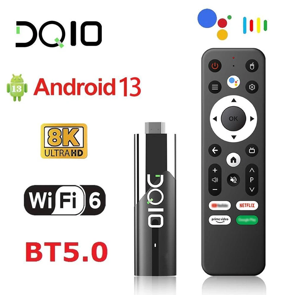 LEMFO DQ10 ATV Mini TV Stick Android13 Suporte 8K Vídeo 4K Wifi6 Allwinner H618 - Imagem 1 de 4