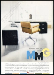 1958 Herman Miller Modern Management Group silla escritorio foto anuncio impreso vintage - Imagen 1 de 7