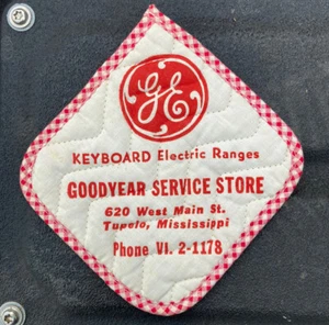 Vintage GOODYEAR SERVICE STORE - TUPELO, MISS Mississippi advertising pot holder - Picture 1 of 4