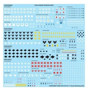 Warhammer 40,000 40K Space Marines Squad Markings Transfer Sheets YOU CHOOSE - Picture 1 of 10
