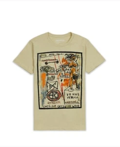 Exclusive Vintage Jean Michel Basquiat "God Dog"Artwork T-Shirt Beige Sz. Small - Picture 1 of 4