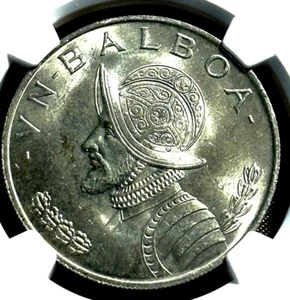 1966 NGC MS64 Panama Un Balboa Silver Gorgeous Beautiful super coin Wow - Picture 1 of 3