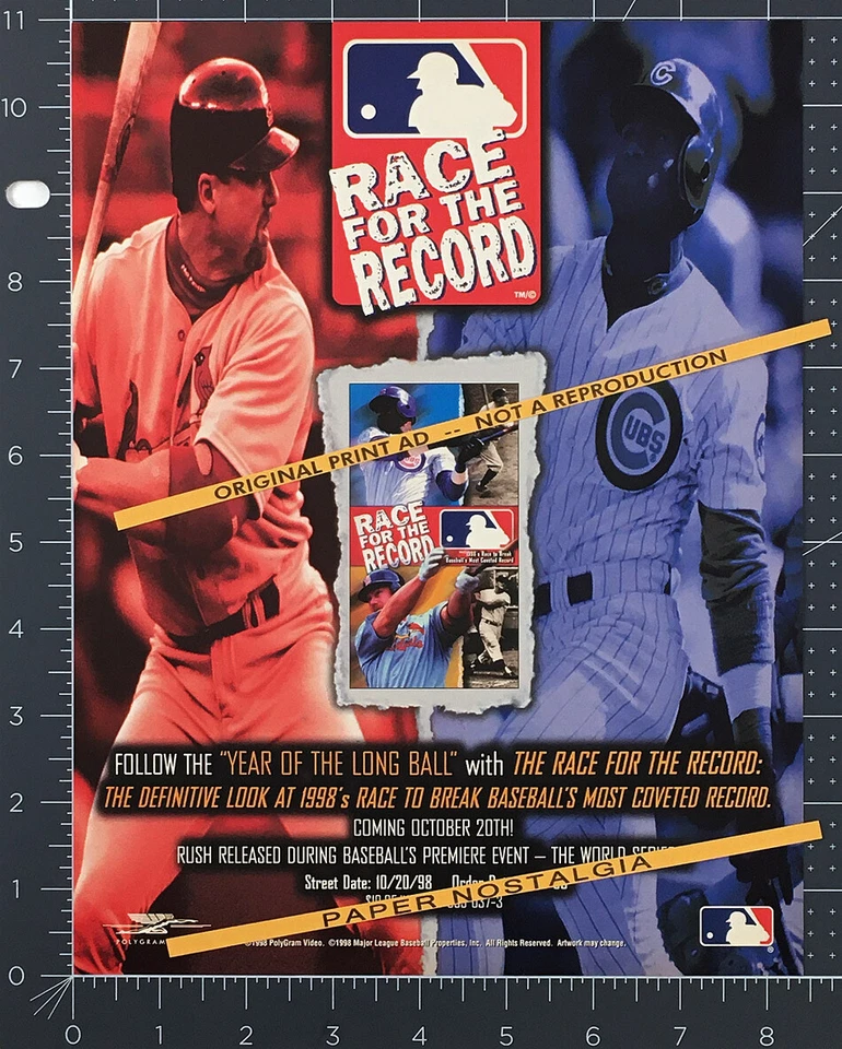 RACE FOR THE RECORD__Orig. Anuncio/promoción 1998 impresión comercial__Marca McGWIRE__SAMMY SOSA Foto 1 de 1
