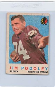 1959 Topps #165 Jim Podoley Redskins Fair *2075