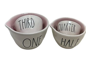 Rae Dunn Artisan Collection von Magenta 4er Set Messbecher Rosa & Weiß Neu! - Bild 1 von 6