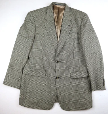 AUSTIN REED - MEN'S BLACK & BEIGE PLAID 100% WOOL BLAZER JACKET - SIZE 40R - Image 1 of 4