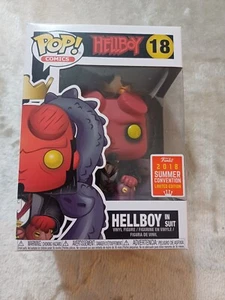 BNIB Funko pop vinyl figure #18 Hellboy in suit 2018 exclusive BNIB - Picture 1 of 7