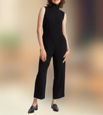 Mono recortado Club Monaco para mujer negro con cuello acanalado talla 0 venta al por menor $289 Foto 1 de 4