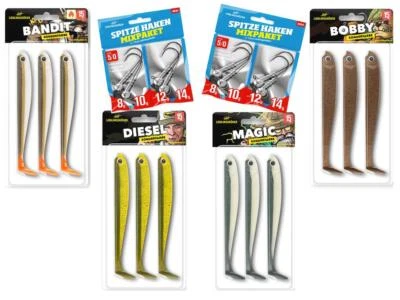 Lieblingsköder - 15 cm Sonderfarben Set 1 - Komplettset incl. Jighaken - Bild 1 von 4