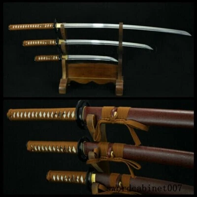 SET ( KATANA + WAKIZASHI +TANTO) HIGH QUALITY HAND FORGED JAPANESE SAMURAI SWORD - Image 1 of 4