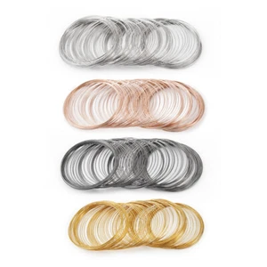 400 Circles 4 Colors Steel Memory Wire for Bracelets Making Nickel Free 60x0.6mm - Picture 1 of 9