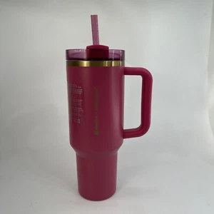 Stanley Starbucks Exclusive Berry Pink Glitter 40oz Tumbler Brandneu in der Hand - Bild 1 von 6