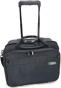 Briggs & Riley BRW12 Black Laptop Briefcase Rolling Wheeled Travel Luggage - Picture 1 of 9