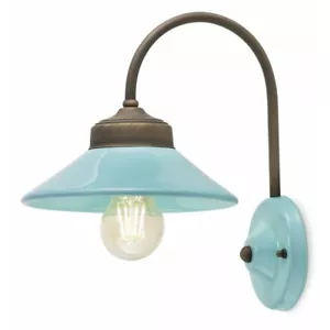 Applique da parete in ceramica vintage retrò celeste 1 luce FLR-78 - Bild 1 von 4