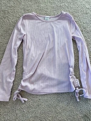 Wallflower Girl Sz 10/12 M Pink Button Down Long Sleeve Top Shirt - Image 1 of 4