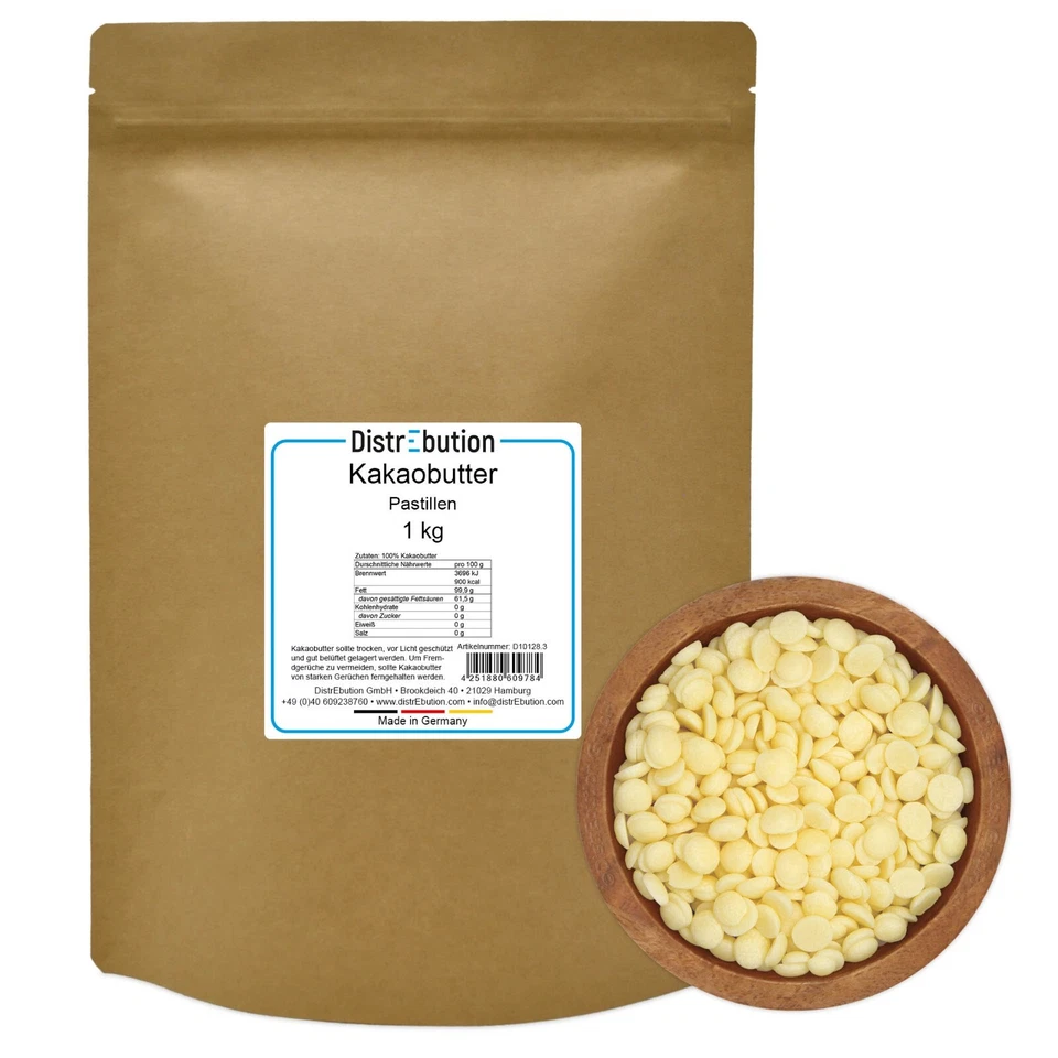 Kakaobutter Pastillen | 100g - 10kg Lebensmittelqualität | Cocoa Butter Chips - Bild 1 von 4