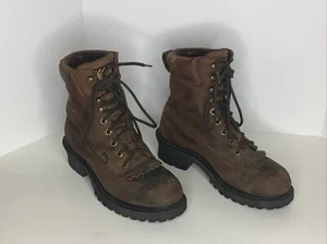Justin Logger Lineman Safety Toe Gortex Brown Leather Size 7D Lace Up Boots - Bild 1 von 15
