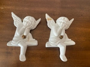 Antike Gusseisen VIKTORIANISCHE ENGEL WEISSE Oberfläche Cherub - Bild 1 von 6