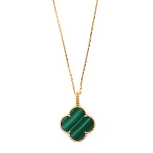 Van Cleef & Arpels Magic Alhambra Pendant Necklace 18K Yellow Gold and Malachite - Picture 1 of 3