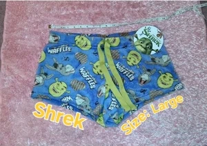 (LG)Shrek & Donkey "I'm makin' waffles!" Lila Plüsch Shorts - Bild 1 von 6