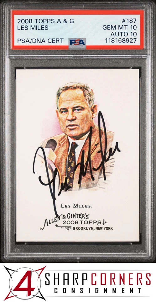 2008 TOPPS ALLEN & GINTER #187 LES MILES PSA 10 DNA AUTO 10 - Image 1 of 3