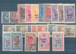 Französische Kolonien MADAGASKAR 1942 MH / used Franc eLibre ovpt (CV $120 EUR107) - Bild 1 von 1
