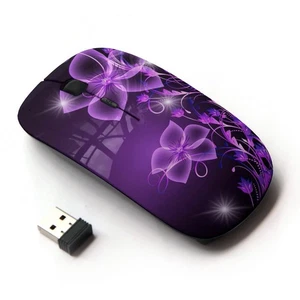 [ Optical 2.4G Wireless Mouse ] Purple Black Bling Glitter - Picture 1 of 4
