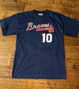 CHIPPER JONES ATLANTA BRAVES #10 Majestic T-shirt Size Adult Medium Vintage - Picture 1 of 7
