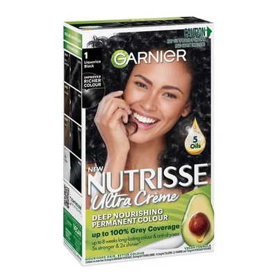 Garnier Nutrisse Permanent Hair Colour 1 Liquorice Black - image 1 of 4