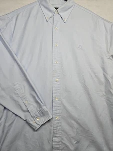 Herren Brooks Brothers Oxford Button Down Hemd Blau Langarm Logo Pima - Bild 1 von 9