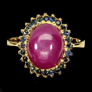 925 Sterling Silver Ring Oval Ruby 11x9mm Sapphire Natural Gemstone Jewelry 9 - Picture 1 of 14