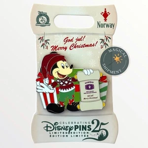 NEU 2025 Disney Parks Urlaub Weihnachten Norwegen Mickey Santa Liste LE Pin | IN-HAND - Bild 1 von 1