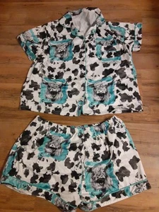 Stylish Cow Pajama 2 Pc Set Womens Size Xxl - Picture 1 of 4