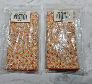 LOT OF 2 PACKS (2 IN EACH PACK) 4 TOTAL NEW LONGABERGER CANDY CORN NAPKINS - Picture 1 of 8