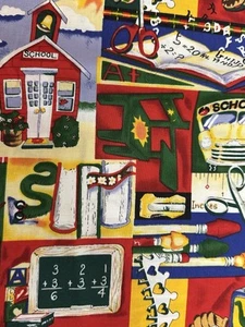 BACK TO SCHOOL Themed Fabric Cotton Quilting 2 Yds Alexander Henry Brand NEW - Picture 1 of 4